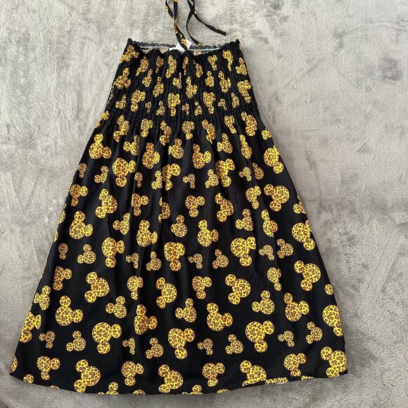 Disney Parks Mickey Mouse Cheetah Print Smocked Halter Dress Large/XL - Picture 1 of 5
